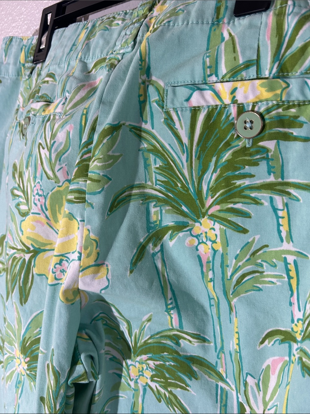 Pappagallo Aqua Tropical Print Chino capri pants size 14